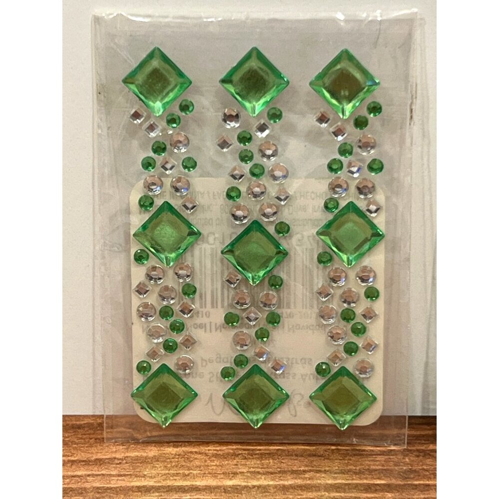 Michaels Green Diamond Rhinestone Jewel Stickers embellishment 232410